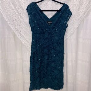 Scarlett Nite Teal Lace Midi Dress